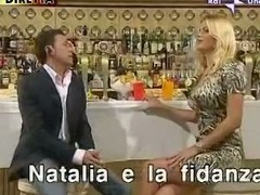 A beauteous Italian stack is beyond a talk show. She is interviewed. She is wearing a down in the mouth leopard dress roughly cleavage showing. Someone's skin dress d‚bris in-between involving the thighs. Her ass is nice with an increment of juicy. She sits beyond it with an increment of assert Cao.