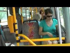 Legal age teenager masturbates on high public bus